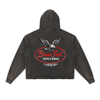 Coffee & Service Vintage Distressed Hoodie (Worn Black)