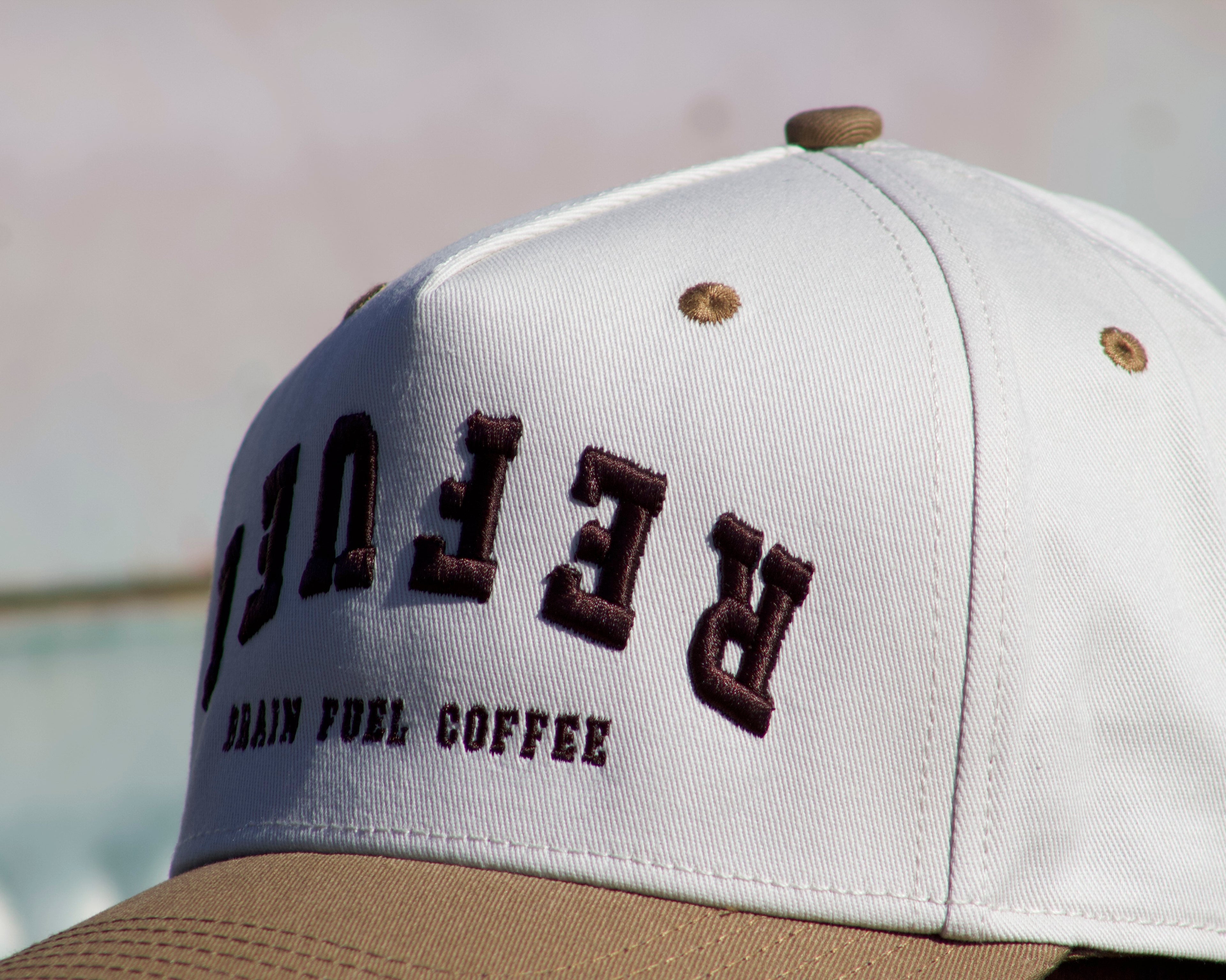 Refuel - (Light Brown with Espresso Font) Curved Brim
