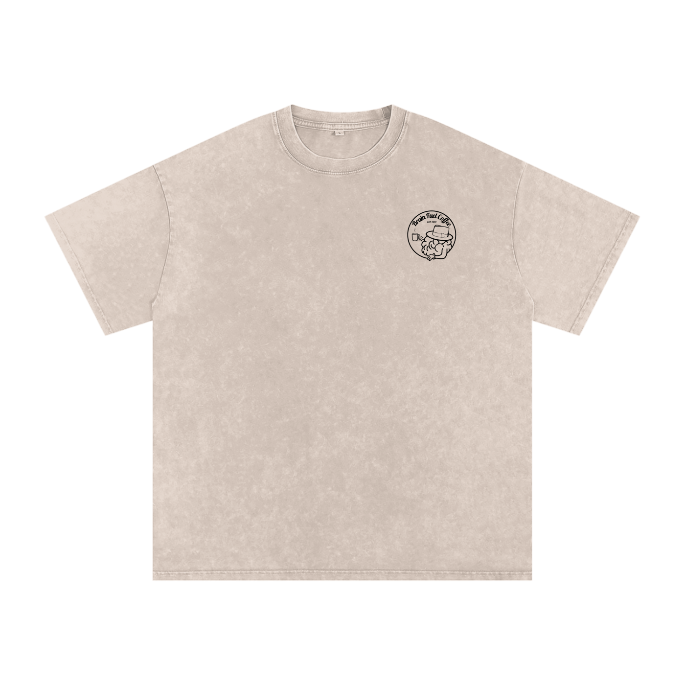 Vintage Oversized Coffee T-shirt (Color: Bone)