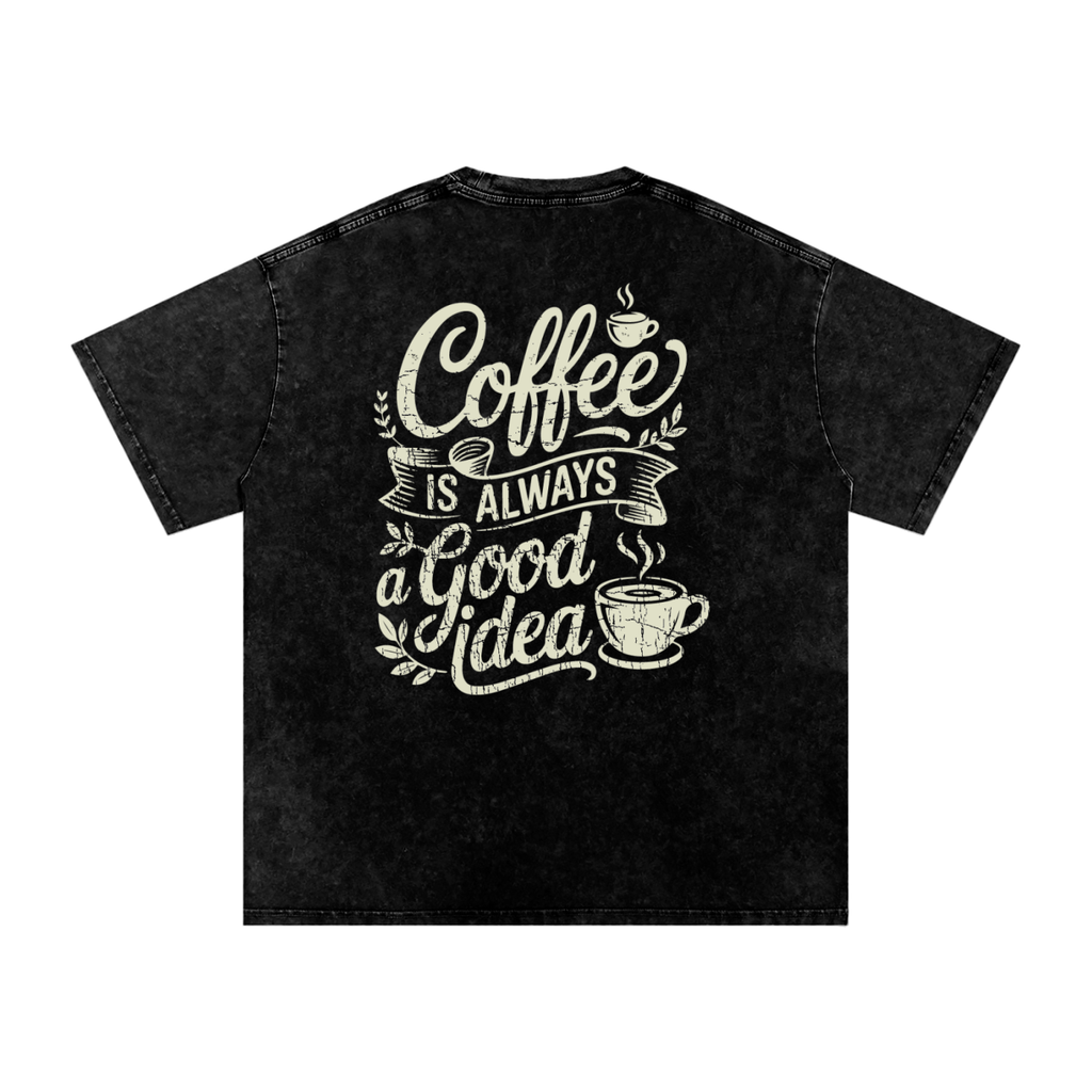 Vintage Oversized Coffee T-shirt (Color: Black)