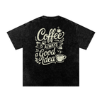 Vintage Oversized Coffee T-shirt (Color: Black)