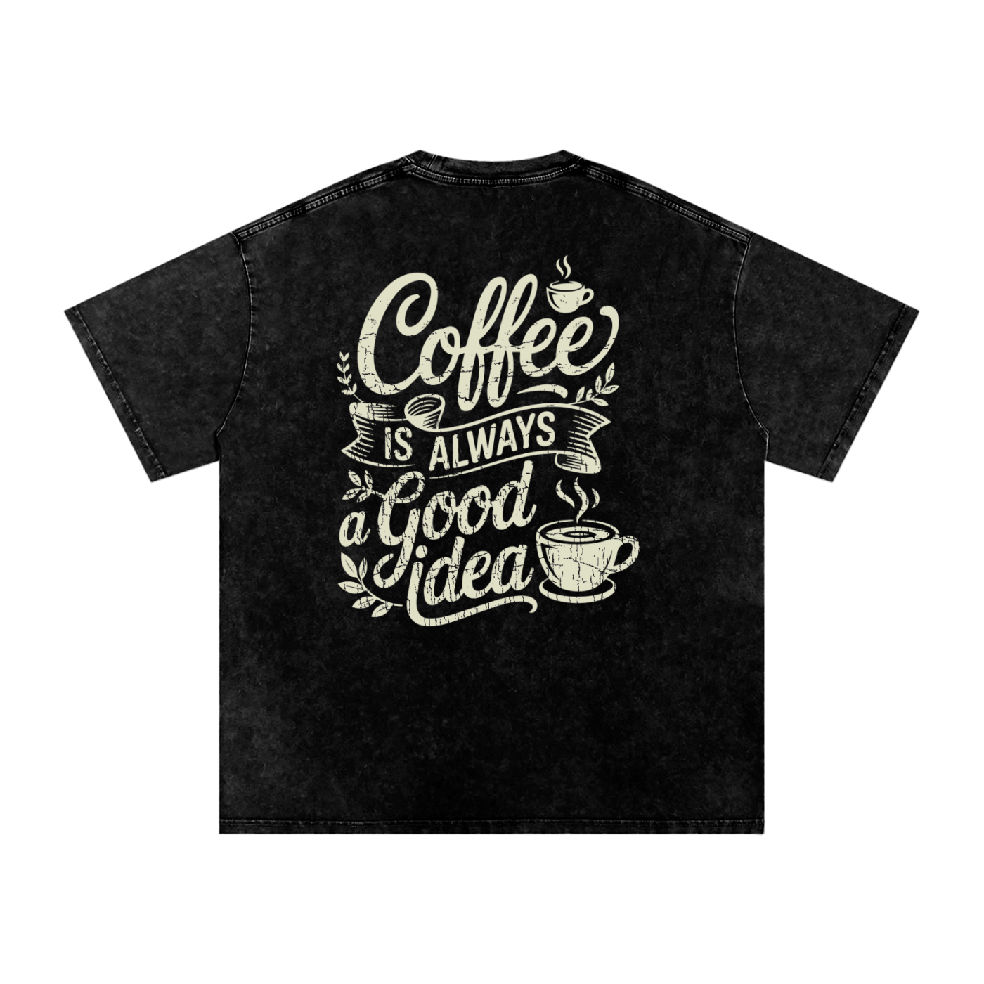 Vintage Oversized Coffee T-shirt (Color: Black)